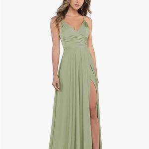 Sage green silk dress